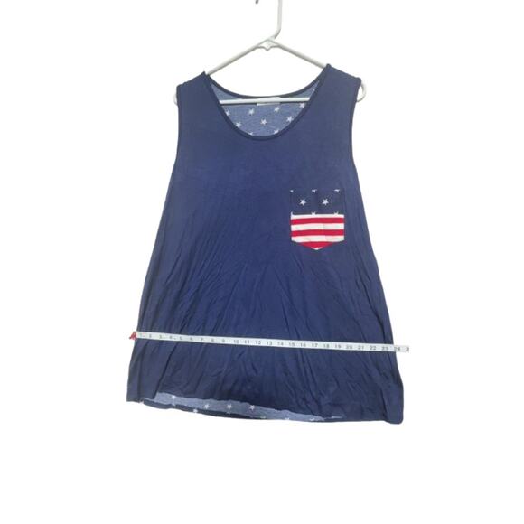 Chic Soul "Red, White, And Beautiful" Tank Navy - Size 2X - Picture 4 of 10